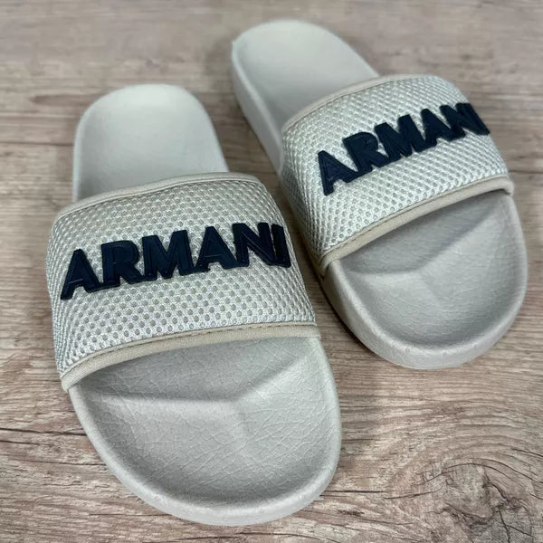 Chinelo Slide Armani Bege