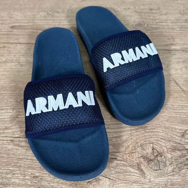 Chinelo Slide Armani Azul