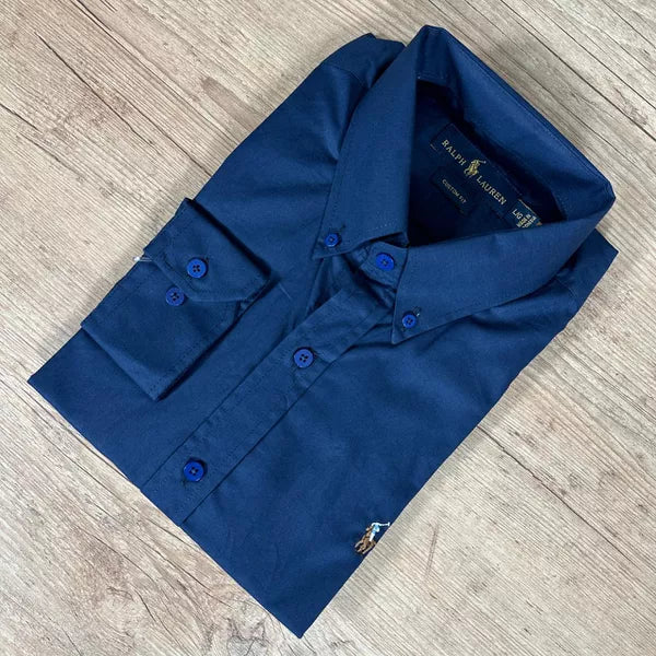 Camisa Manga Longa Polo Ralph Lauren Azul