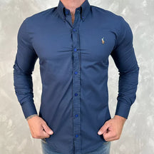 Camisa Manga Longa Polo Ralph Lauren Azul