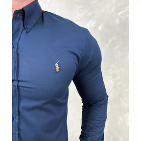 Camisa Manga Longa Polo Ralph Lauren Azul