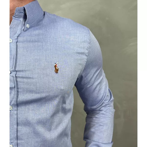 Camisa Manga Longa Polo Ralph Lauren Azul
