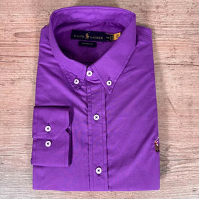 Camisa Manga Longa Polo Ralph Lauren Roxo