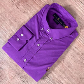 Camisa Manga Longa Polo Ralph Lauren Roxo