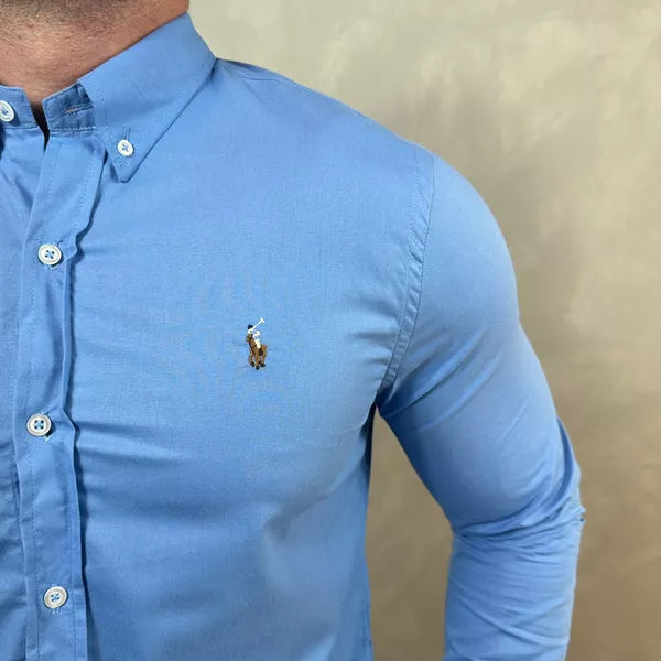 Camisa Mango Longa Polo Ralph Lauren Azul