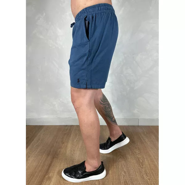 Shorts em Sarja Polo Ralph Lauren - Azul-Marinho