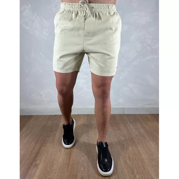 Short em Sarja Tommy Hilfiger Bege