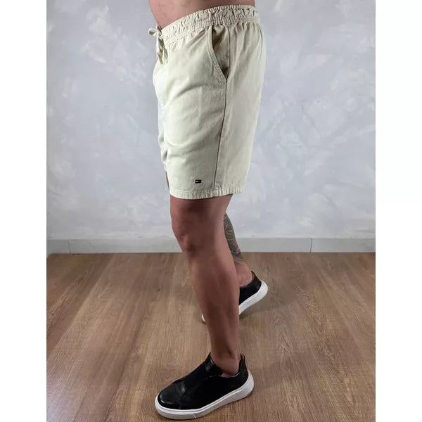 Short em Sarja Tommy Hilfiger Bege