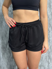 Short 2 em 1 Feminino Dry Fit Preto