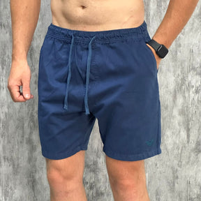 Shorts em Sarja Armani Azul-Marinho