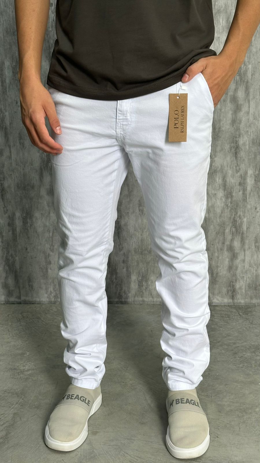 Calça em Sarja Polo Ralph Lauren Branco