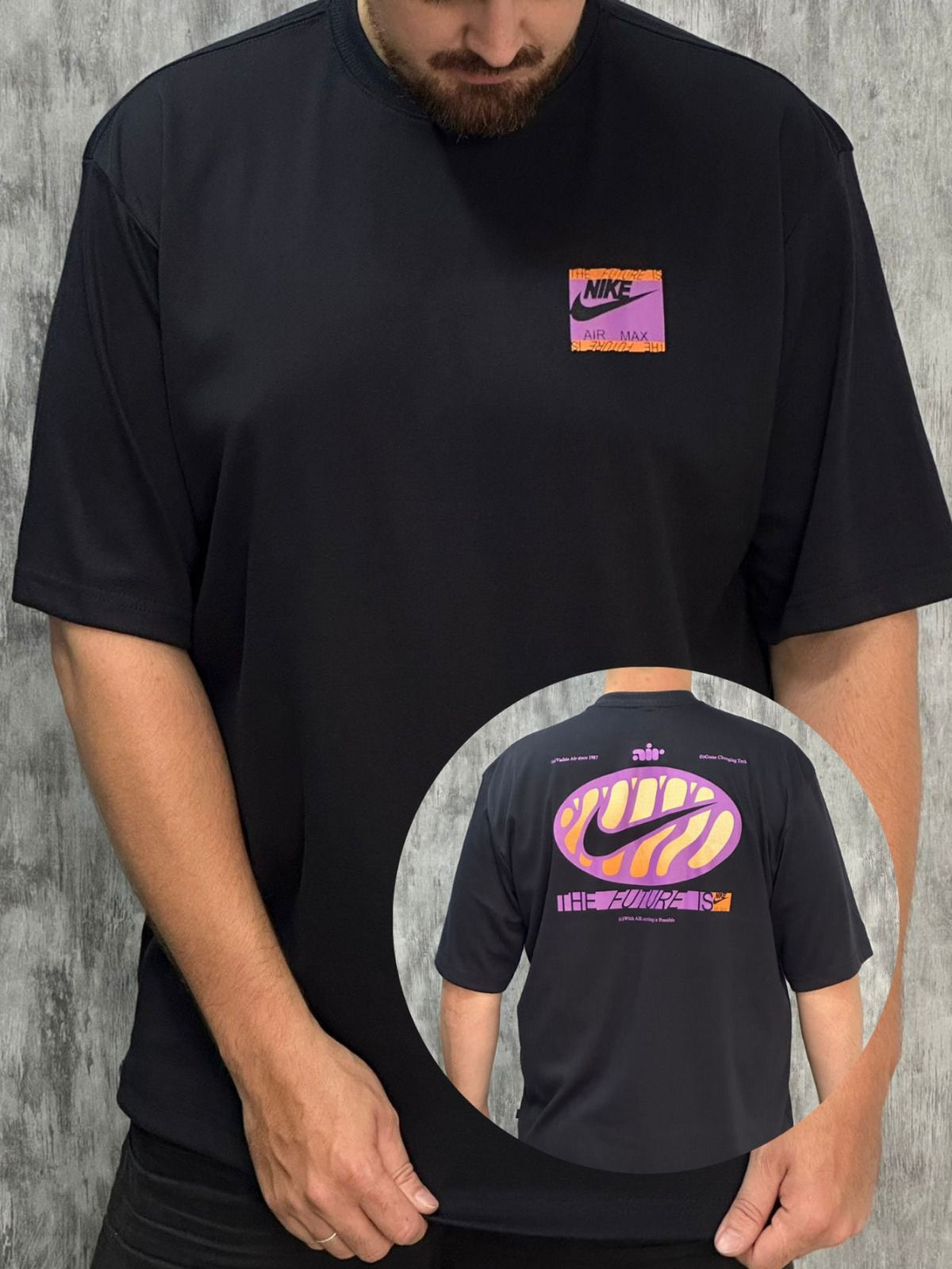 Camiseta Oversized Nike Air Max Preto